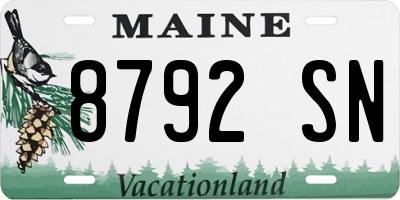 ME license plate 8792SN