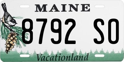 ME license plate 8792SO