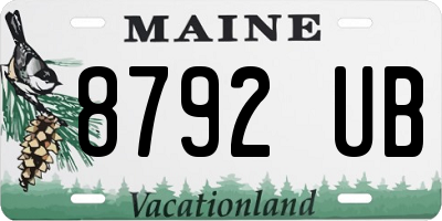 ME license plate 8792UB