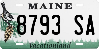 ME license plate 8793SA