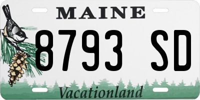 ME license plate 8793SD