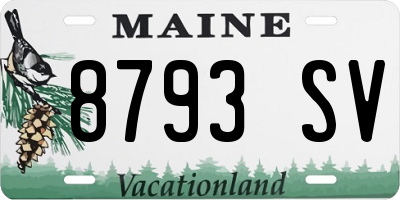 ME license plate 8793SV
