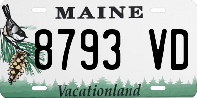 ME license plate 8793VD