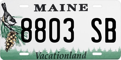 ME license plate 8803SB