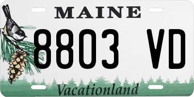 ME license plate 8803VD