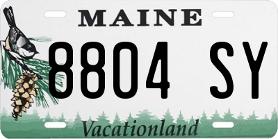 ME license plate 8804SY