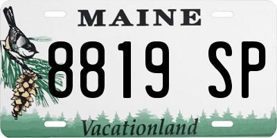 ME license plate 8819SP