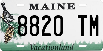 ME license plate 8820TM
