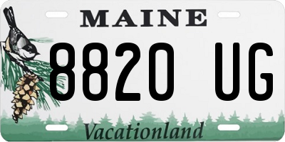 ME license plate 8820UG