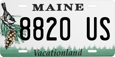 ME license plate 8820US