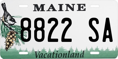 ME license plate 8822SA