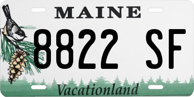 ME license plate 8822SF