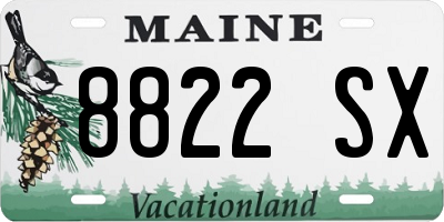 ME license plate 8822SX