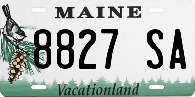 ME license plate 8827SA