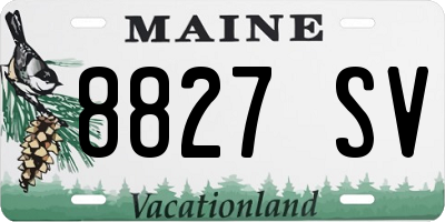 ME license plate 8827SV