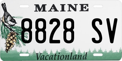 ME license plate 8828SV
