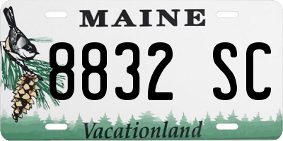 ME license plate 8832SC