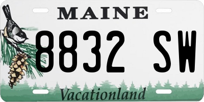 ME license plate 8832SW