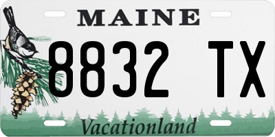 ME license plate 8832TX