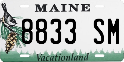 ME license plate 8833SM