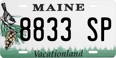 ME license plate 8833SP