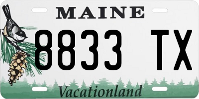 ME license plate 8833TX