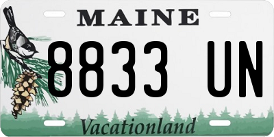 ME license plate 8833UN