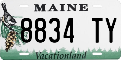 ME license plate 8834TY