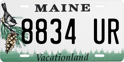 ME license plate 8834UR