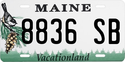 ME license plate 8836SB