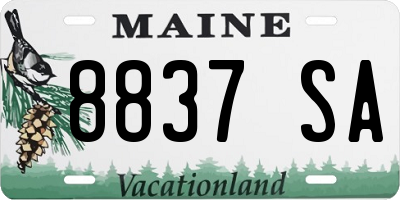 ME license plate 8837SA