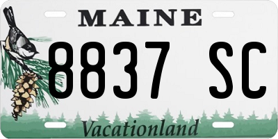 ME license plate 8837SC