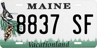 ME license plate 8837SF