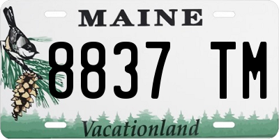 ME license plate 8837TM