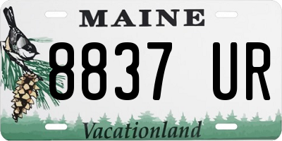 ME license plate 8837UR
