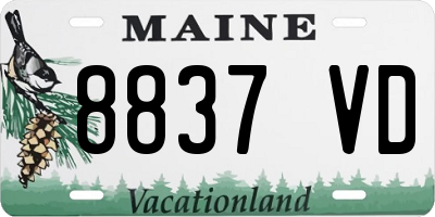 ME license plate 8837VD