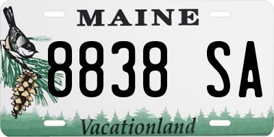 ME license plate 8838SA