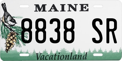 ME license plate 8838SR