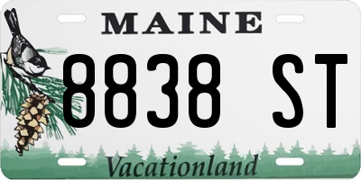 ME license plate 8838ST