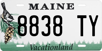 ME license plate 8838TY