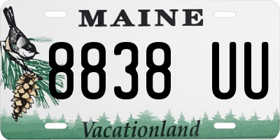 ME license plate 8838UU