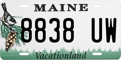 ME license plate 8838UW