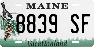 ME license plate 8839SF