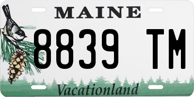 ME license plate 8839TM
