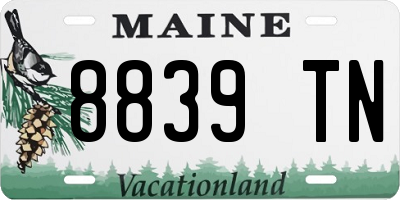 ME license plate 8839TN