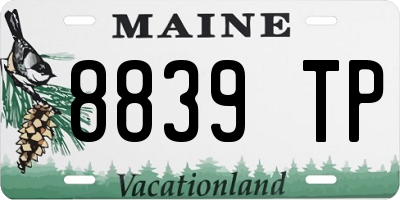 ME license plate 8839TP