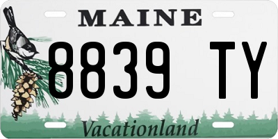 ME license plate 8839TY