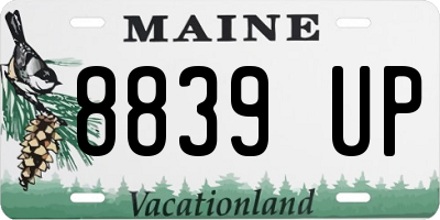 ME license plate 8839UP