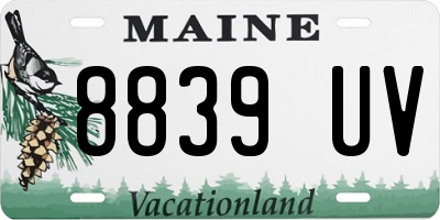 ME license plate 8839UV