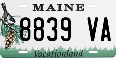 ME license plate 8839VA